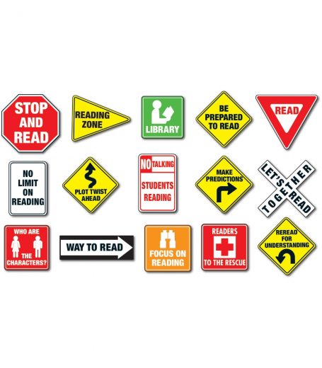 Reading Road Signs Bulletin Board Set