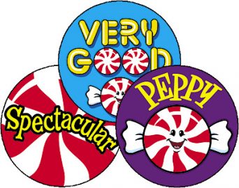 Trend Christmas - Peppermint Stinky Stickers Large Round, 60 Ct. (T-932...