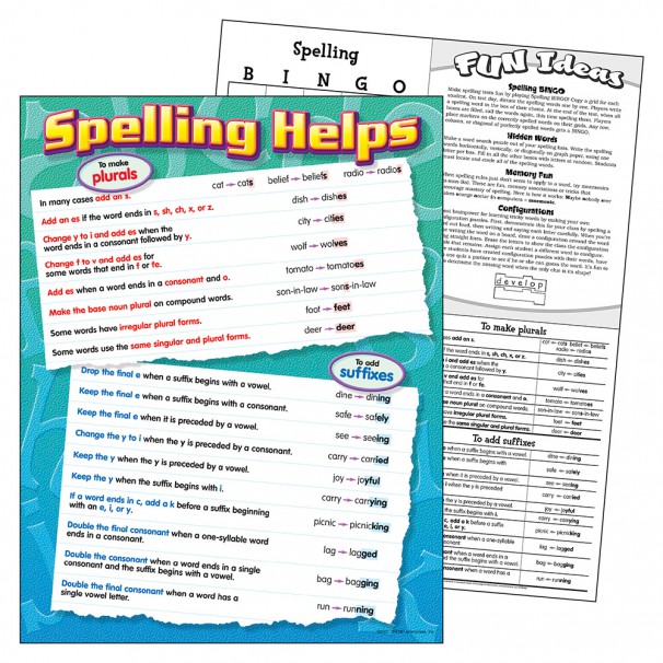 Spelling Helps Learning Chart Teachers Bazaar