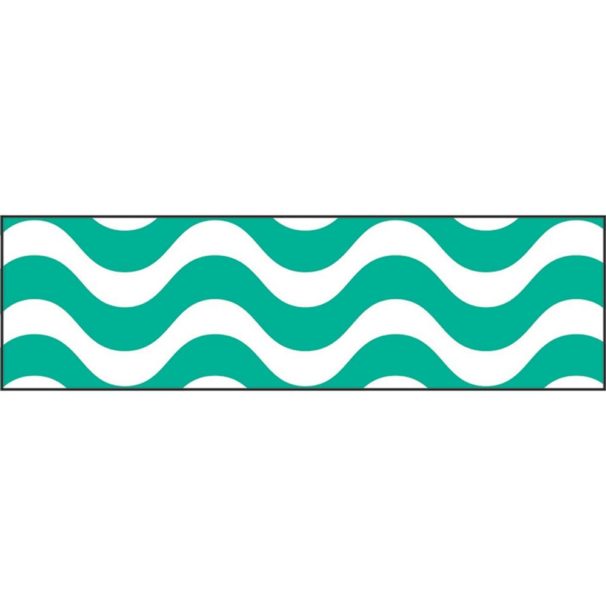 Wavy Teal Border Teachers Bazaar