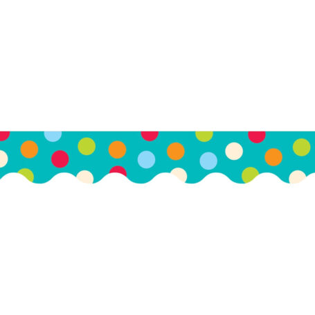 Turquoise Dots Wavy Borders